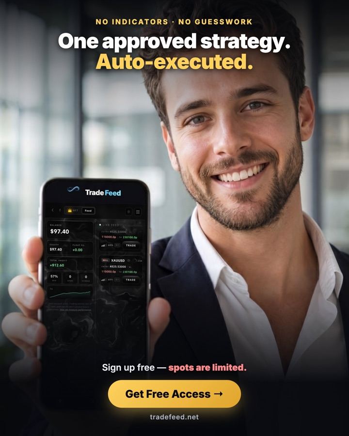 Trade Feed: one approved strategy, auto-executed